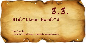 Blüttner Buzád névjegykártya